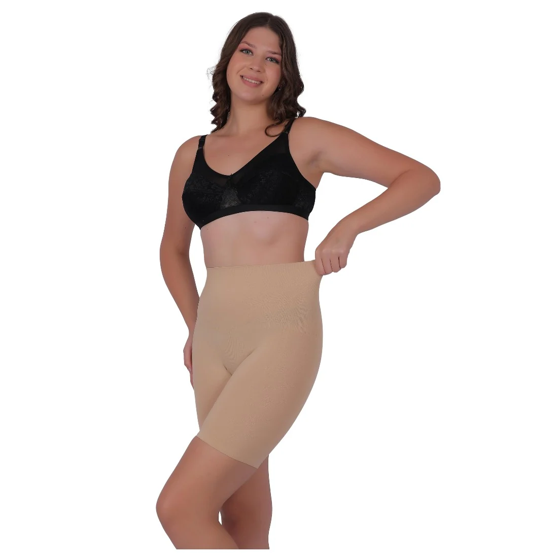 SculptEra Tummy Tucker Boxer Essential, Long shapewear in nude — front view